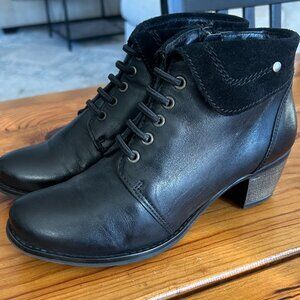 Eric Michael Black Collared Booties - US6.5/EU37